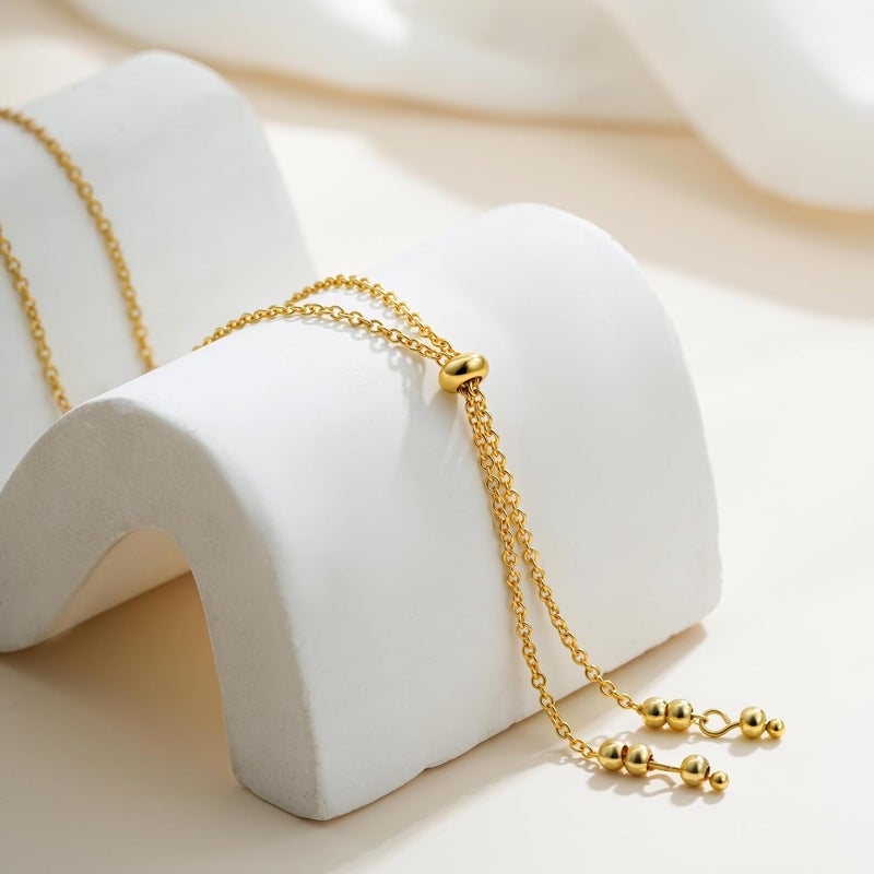 Treasure Bender Lariat Gold Necklace for Women Dainty Long 14K Gold Plated Y-Shaped Body Chain Choker Necklace Trendy Non Tarnish Pendant Simple Layered Necklaces Gold Jewelry for Women Set Gift - Image 4